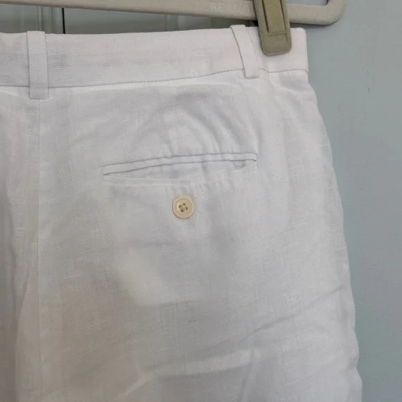 J.Crew White Wide-Leg Linen Essential Pants Petite 8 - Picture 7 of 11